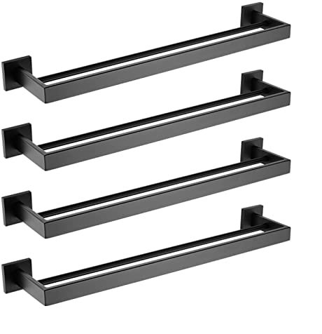 AFAKEREPPV Porte-serviettes en acier inoxydable Toilettes Toilettes de toilette Barre de salle de bain Porte-serviettes Toilette Tablette murale Double tige Barre porte-serviettes et porte-serviettes(