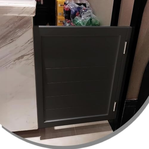 IMUNKT Portes Battantes Pour Cloison De Comptoir, Porte Saloon 1 Vantail, Porte Café, Porte En Bois Massif À Fermeture Automatique, Porte De Séparation Pour Bar, Porche, Entrée(Black,W55xH80cm/21.6x31