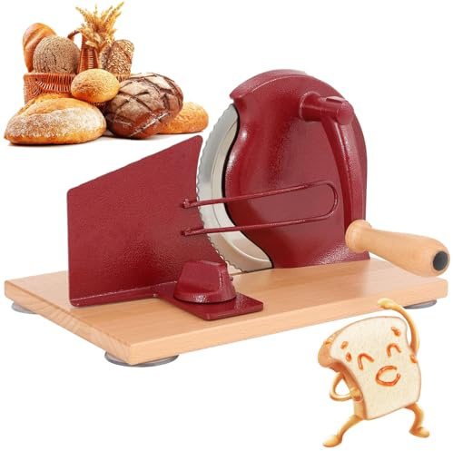 Manual Bread Slicer, Classic Home Bread Slicer For Homemade Sourdough With Stainless Steel Corrugated Blade Design, Adjustable 0-0.9 Inches Thickness, For Sourdough, Crusty Bread