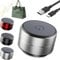Buzzgo Echo Speaker, Mini Buzzgo Speaker Bone Conduction, Compact Speakers with Enhanced Bass, Pocket-Sized with USB-C Charging, Button Control, Unique Adhesive Design, For Smooth Surface (Silver)