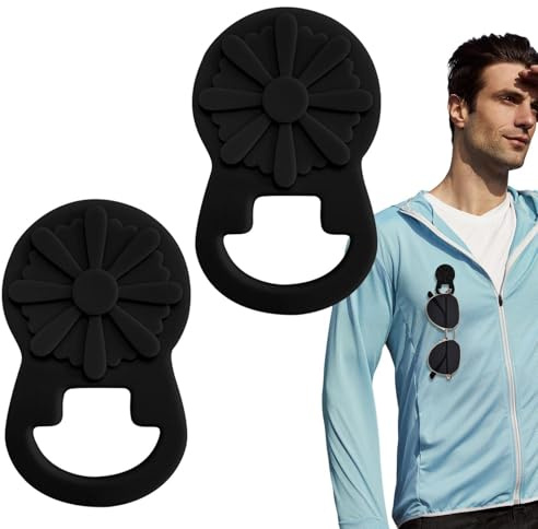 Generico Porta Occhiali Magnetico,Clip Per Occhiali Da Sole E Occhiali Da Vista - Strumento Alternativo Cinghia Silicone per Occhiali Uomo Donna Maglietta Abiti