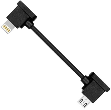 Cable Adaptador Compatible con Lightning a Micro USB para Control Remoto DJI, 15 cm, Compatible con iOS iPad y Smartphones