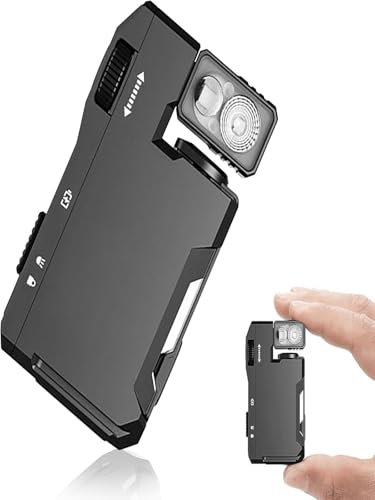 AZURAOKEY G5 Rechargeable EDC Magnetic Flashlight – Portable Flat Mini Keychain Flashlight with 400 Lumens Dual Light Sources & RGB Light for Outdoor, Home, Emergency, and Everyday Carry