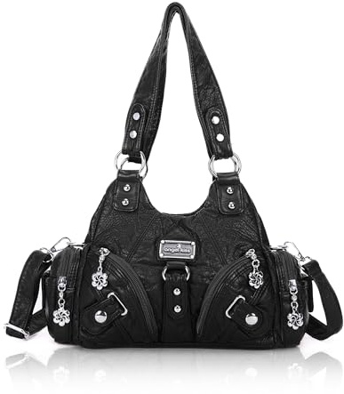 Angel Kiss Gandtasche für Damen, Kleine Hobo-Schultertaschen Veganes Leder Tragetasche mit Mehreren Taschen und Reißverschluss