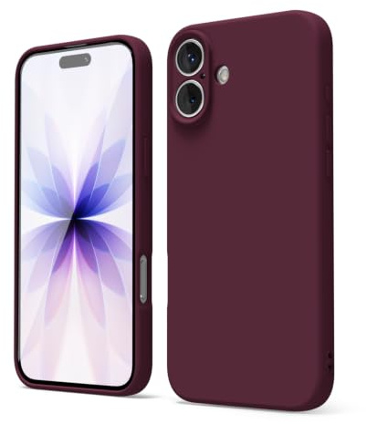 oakxco für iPhone 17 Hülle Silikon Case mit Kameraschutz, Ultra Dünn Bunt Handyhülle Mädchen, Einfarbig Handy Hülle Slim Schutzhülle, Matt TPU Weich Gummi Glatt Silikonhülle Bumper, Weinrot Bordeaux