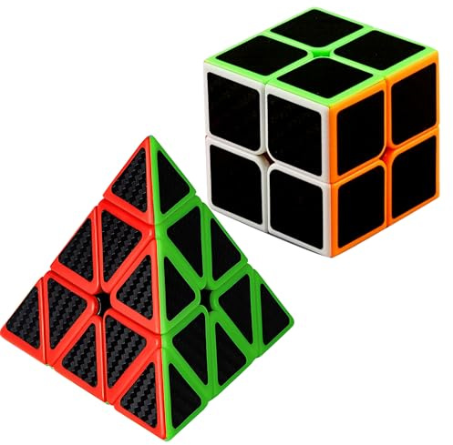 Speed Zauberwürfel Set Aufkleberlos Magic Cube 2x2 3x3Pyraminx Dreieck einfach 3D Puzzle Cube Spiele für Kinder Erwachsene Party Zubehör