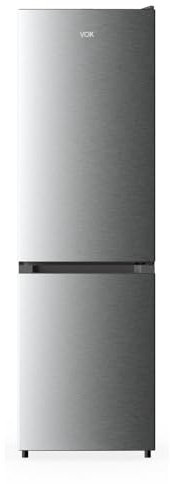 VOK Frigorífico Combi No Frost de 310 L, Refrigerador Silencioso de Bajo Consumo con Sistema Multi Air Flow, Nevera Libre Instalación, Inox