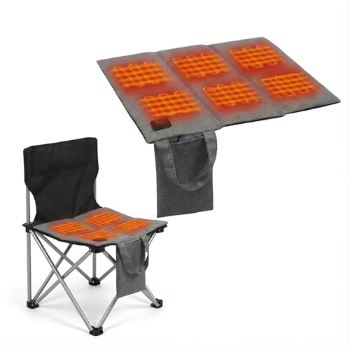 Beheiztes Sitzkissen USB 44 x 40cm: Tragbares Faltbares Heizsitzkissen mit 3 Wärmestufen, Anti-Rutsch-Boden, waschbar Heizkissen USB Anschluss für Stadion Tribüne Outdoor Camping