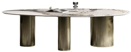 BASXDRFXZ Moderner Küchentisch Schiefer Esstisch Einfache Konferenz Moderne Oval Home Schreibtisch Party Spiel