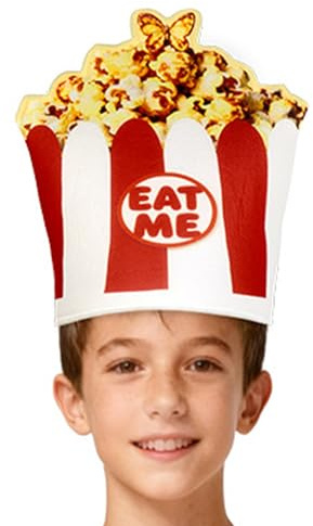 Generisch Snack-Hut | Cosplay Accessoires Mit Popcorn Design Und Motiv Mütze - Essen Cosplay Mütze,Für Karnevalsumzüge Familientreffen Kinder Und Erwachsene