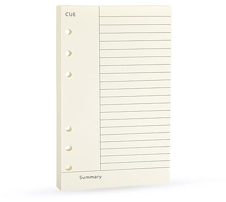 Spiral Notebook Refills, Refillable College Ruled Line A6 Planner Refill Paper for Filofax/Personal Journal, 45sheets/90pages,Harphia(A6 3.74 x 6.77'',Cornell)