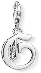 THOMAS SABO Charm-Anhänger Buchstabe G silber 925er Sterlingsilber, Geschwärzt