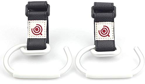 2 Stück Kinderwagen Haken – Vielseitig einsetzbare Kinderwagenbefestigung, Kinderwagenhaken in schwarz - stabil, Flexibel Universalhaken, Stroller Hooks, von DUBENS