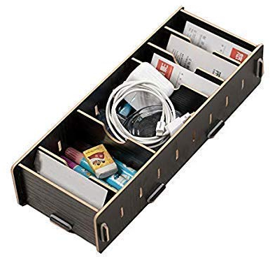 Schreibtisch Organizer Holz Visitenkartenbox mit 9 Fächern Büro Haushalt Ablagebox Schreibwaren Sammler DIY Briefablage Ablagefach Multifunktionale Aufbewahrungsbox für Karten Handy Fernbedienung