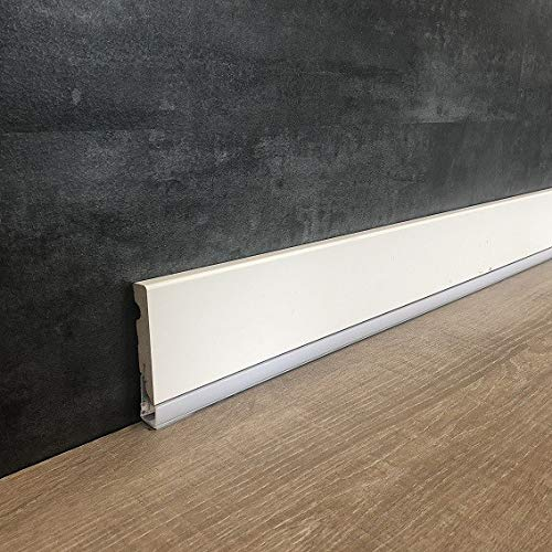 Battiscopa a a LED Masone, 15 x 80 mm, pellicola bianca per illuminazione indiretta