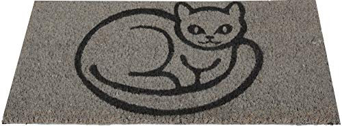Bestlivings Fußmatte Kokos Schuhabtreter 25x50cm (Katze), Fußabtreter Schmutzfangmatte Türmatte Bodenmatte Läufer Teppich Türvorleger Abtreter