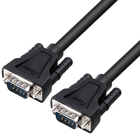 DTECH DB9 to DB9 RS232 Serial Cable Male to Male For Computer Monitor Printer Extension Straight Through Cord（1.5m）