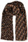 BeckSonderGaard Damen Schal Besleo Wira Black Halstuch Leo Print Ketten Muster Schwarz Braun Beige Wolle 100x200 cm - 2001666001-010