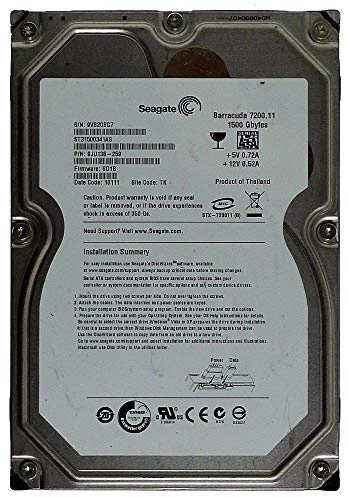 1500GB Seagate HDD Barracuda 7200.11 ST31500341AS SATA2 ID14203 (Generalüberholt)