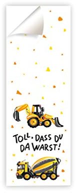Junaversum 12 Aufkleber Baustelle Bagger für Geschenktüten Party-Tüten Geschenkverpackung