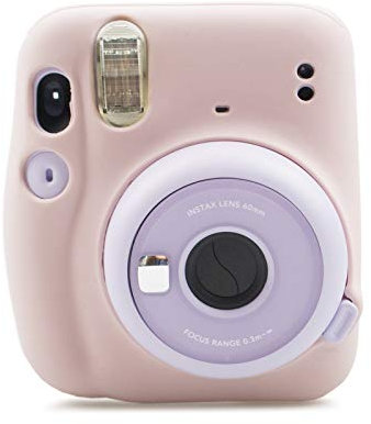 MUZIRI KINOKOO Fuji Instax Mini 11 Case, Silicone Protective Case for Instax Mini 11 Instant Camera - Soft Rubber Case Cover Mini 11 Case - Pink