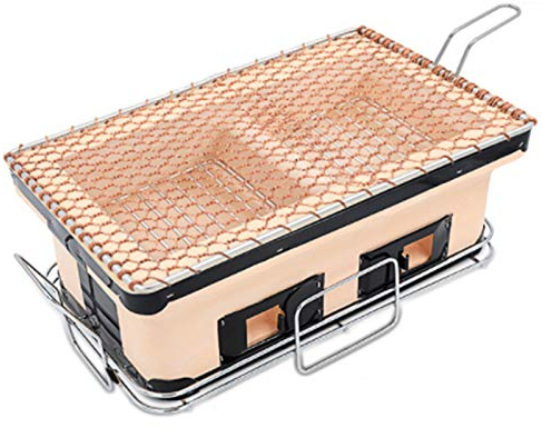 RYDZCLH Tischgrill Holzkohle Japanischer Grill, Mini BBQ Grill, Japanischer Stil BBQ Grill, BBQ Platte, Tragbarer Kocher Herd Tischplatte Party Zubehör Grillwerkzeuge