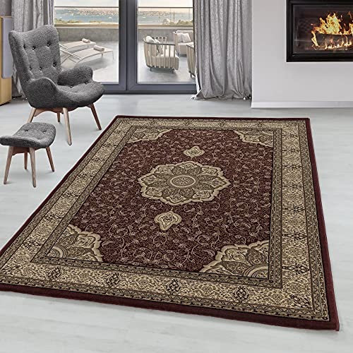 SIMPEX Orientalischer Teppich, Rot, 160 x 230 cm, Orient-Stil, Wohnzimmer