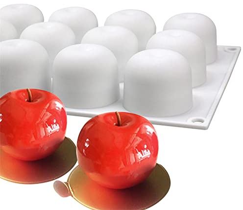 DUBENS 3D Apfel SilikonForm zum Backen Mousse Kuchen, Süßigkeiten, Schokolade Dessert Backform Form für Gebäck, Cupcake, Eiscreme, Pudding, Kuchen Dekoration Form