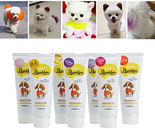 Tuelaly 80g professioneller Hundehaarfarbstoff, Haustierhund Katze Tiere Haarfarbe Färbung Farbstoff Färbe Pigment Agent Zubehör Schokoladen braun
