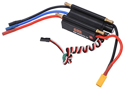 SUNGOOYUE 60A Brushless ESC avec Prise XT60, Bec Switch Contrôleur de Vitesse électronique étanche pour Bateau RC