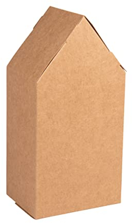 Rayher Faltschachtel Haus zum Befüllen, 10 x 7,5 x 20 cm, 3er Set, FSC zertifiziert, Geschenkbox aus Karton, kraft, Geschenkkarton, 67377521
