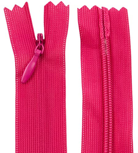 AERZETIX - C61744 - Satz mit 10 Reißverschlüssen unsichtbar 50cm Nicht trennbar - reißverschluß mit Gestell - Farbe Magenta - Lederwaren Jeans Hosen Kleid Rock Schieber kleidungsstück nähen