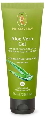 PRIMAVERA Aloe Vera Gel bio 2 x 75 ml – naturreine Pflanzenkraft – mit frischem Aleo Vera Saft - After-Sun-Pflege – duft- und farbneutral – feuchtigkeitsspendend – reduziert Hautrötungen – vegan