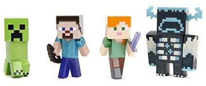 Minecraft 2.5 4-Pack Collectible Die-Cast Figure, Toys for Kids and Adults