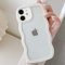 UEEBAI Hülle für iPhone 11, Wellen Rahmenform Silikon Stoßfeste Schutzhülle Anti-Kratzt Tansparent Rückseite TPU Bumper Cover für Mädchen Frauen Handyhülle für iPhone 11 - Weiß