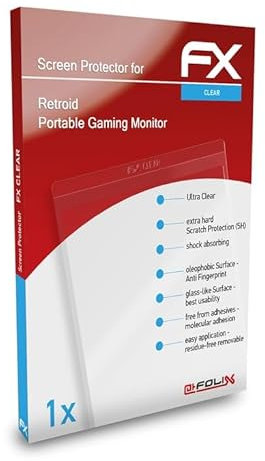 atFoliX Schutzfolie kompatibel mit Retroid Portable Gaming Monitor Folie, ultraklare FX Displayschutzfolie