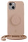 PopSockets x Just Elegance iPhone Hülle - Necklace Case - Handyhülle kompatibel mit iPhone 14 6,1 - iPhone Schutzhülle mit Abnehmbarer Kordel und Fingerhalter (Zartes Apricot)