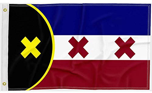 Lmanburg-Anstecknadel, 23 x 17 x 3, 90 x 150 cm, Premium-Flagge Lmanburg-Flagge, doppelseitig bedruckt, Polyester, L'Manberg-Flagge, Innen- und Außenbereich, Banner Dekoration