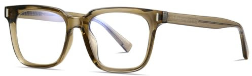 kachawoo Blaues Licht Blocking Gläser für Männer Frauen Mode Gläser Rahmen TR90 Eyewear Square Brillen (brown with clear)