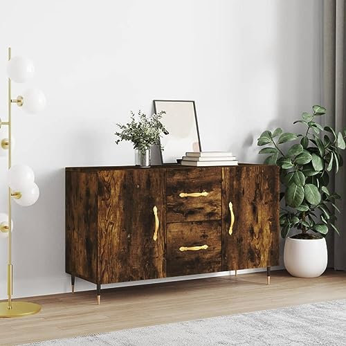 FENLAX Kommode Breite Sideboard Komodenschrank Für Schlafzimmer Flur Wohnzimmer Aparador Standschrank 100x36x60 cm Räuchereiche