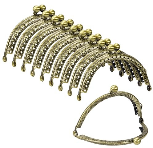 Soarqck Fermoir à Cadre en Métal Semi-Circulaire Sac À Main Sac Cadre Fermoir Serrure Fermoirs Craft Cadre pour DIY Porte-Monnaie Faisant 10 Pièces (Bronze)