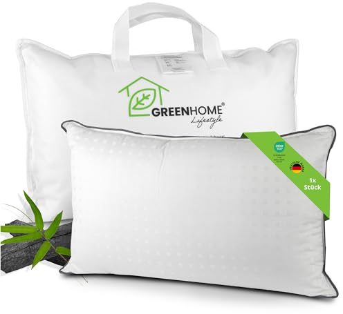 Greenhome Lifestyle Sofakissen 40x60 cm – Festes Zierkissen mit Bambus-Aktivkohlefaser-Füllung & Baumwollbezug – formstabil, geruchsneutral – mit Paspelband & Doppelnähten