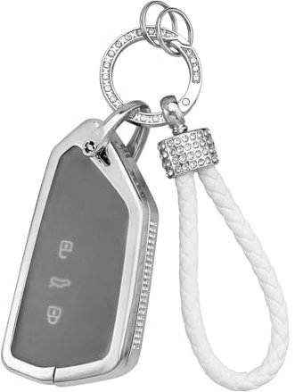 VDARK für VW Schlüsselanhänger Abdeckung Skoda Bling Schlüsselanhänger Halter Auto Smart Fernbedienung Schlüssellos Glitzerndes Schlüsselgehäuse für Golf 8 Seat Leon MK4 Tarraco Ateca Octavi