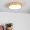 LED Deckenlampe Kunststoff in Holz Kiefer Weiß Bad Küche Flur Ø17 cm 2800-4400 K einstellbare Lichtfarbe Deckenleuchte blendarm LARA