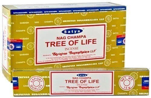 Anemone - SATYA Premium Weihrauch - Natürliche und holzige Stäbchen - 15g Dosenschachteln (Baum des Lebens, 6 Schachtel)