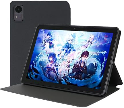 Qiawum Funda tipo libro para tablet UMIDIGI G5 Tab de 10.1 pulgadas, piel sintética, delgada, con múltiples ángulos de visión y función de encendido y apagado automático, funda protectora rígida