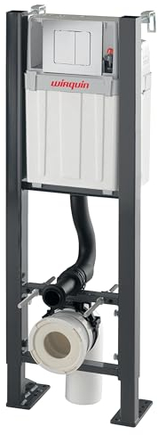Wirquin 55722926 Wc suspendu universel Smart Rock avec plaque de commande double chasse grise