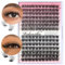 Veleasha Wimpern Extension 154PCS Wimpernbüschel Einzelwimpern 9-16MIX Wimpernbüschel D Curl Wimpernbüschel Cluster Wimpernverlängerung DIY Wimpernverlängerung zu Hause(9-16MIX)