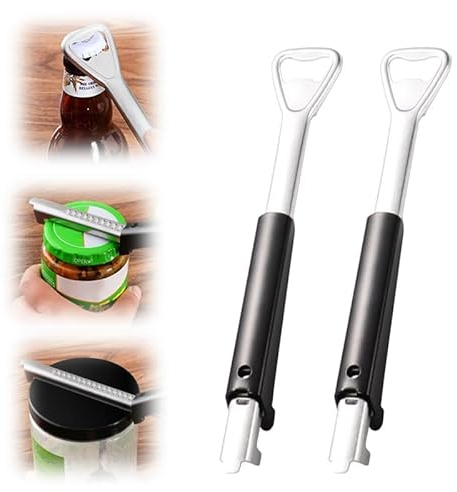 2PCS Adjustable Jar Opener for Weak Hands, 2024 New Adjustable Multifunctional Stainless Steel Can Opener, PortableJar Lid Gripper, Manual Jar Bottle Cap Opener for Home Kitchen Gadgets