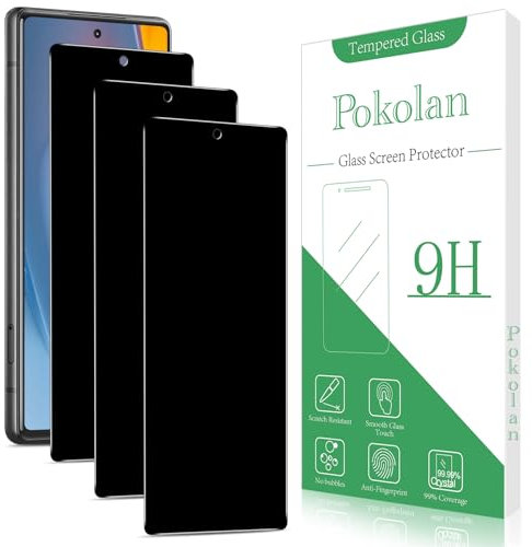 Pokolan 3 Piezas Protector Pantalla Privacidad para Google Pixel 7A, Cristal Vidrio Templado Anti Espía, Antirrayas, Antihuellas, 9H Dureza
